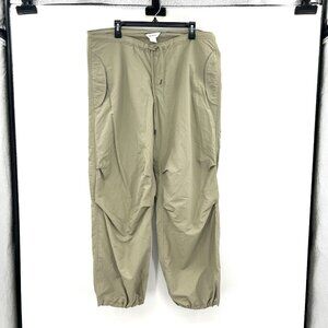 Rae Mode Nylon Wide Leg Beige Parachute Pants Women's Large